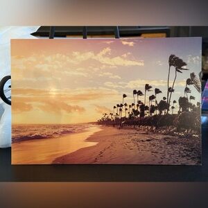 Original Photography Tropical Beach Sunset Art Print on board
